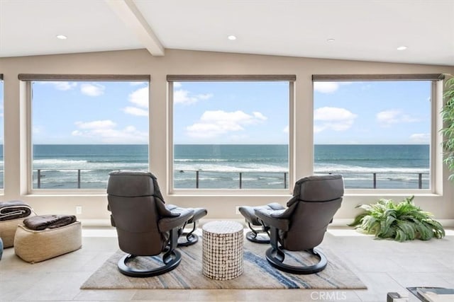 3352 Studio Dr, Cayucos, CA 93430 - view of patio featuring view of water and beach