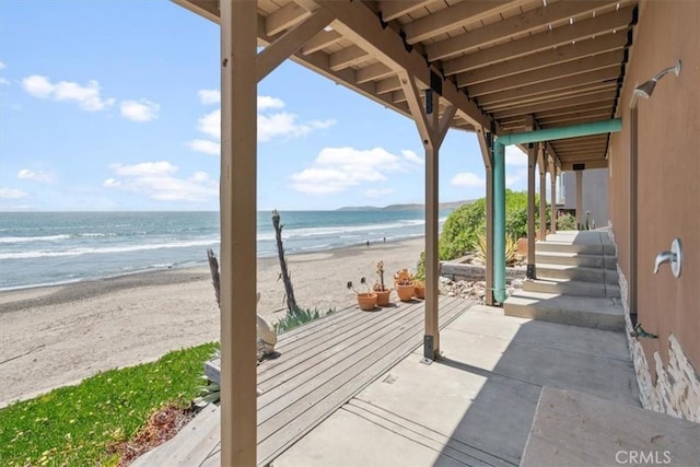3352 Studio Dr, Cayucos, CA 93430 - view of patio with view of water and beach