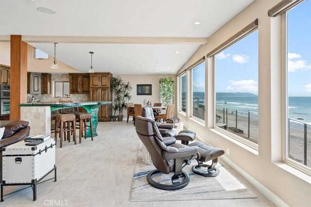 3352 Studio Dr, Cayucos, CA 93430 - sunroom with a water view and lofted ceiling