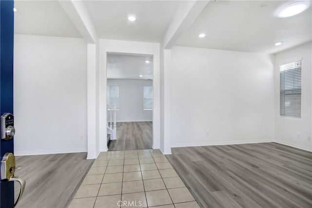 13153 Stanton Dr, Rancho Cucamonga, CA 91739 - empty room with light wood finished floors, recessed lighting, and baseboards