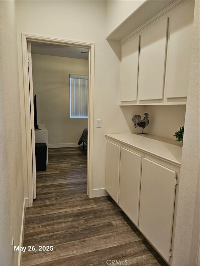 200 Janzen Way, Hemet, CA 92545 - hallway featuring dark wood-style flooring and baseboards