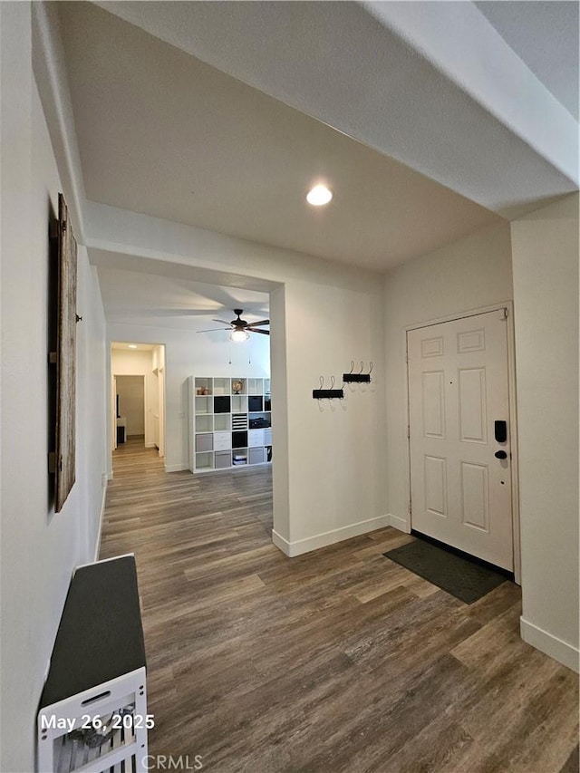 200 Janzen Way, Hemet, CA 92545 - entrance foyer featuring wood finished floors, a ceiling fan, and recessed lighting