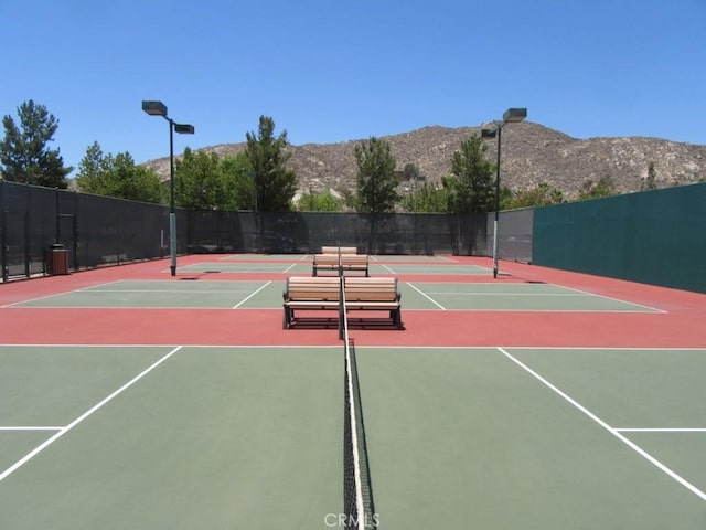 200 Janzen Way, Hemet, CA 92545 - view of tennis court featuring community basketball court and a mountain view