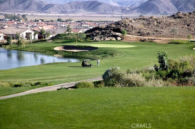 200 Janzen Way, Hemet, CA 92545 - view of property's community with view of golf course, a water and mountain view, a residential view, and a yard