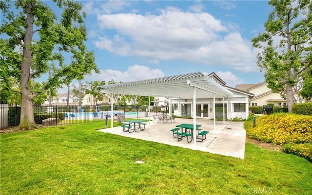9135 W Rancho Park Cir, Rancho Cucamonga, CA 91730 - view of property's community with a pergola, a pool, and a patio