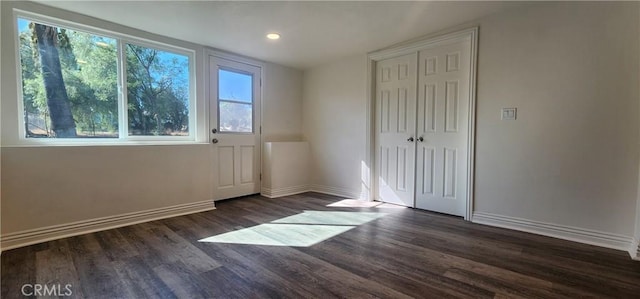 5818 Tyler St, Riverside, CA 92503 - unfurnished bedroom featuring wood finished floors, baseboards, a closet, and recessed lighting
