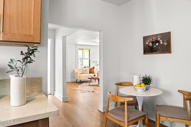 5333 Monte Vista St, Highland Park, CA 90042 - dining area featuring light wood-style flooring and baseboards