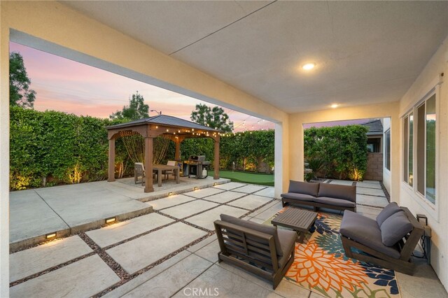 4745 S Mae Way, Ontario, CA 91762 - view of patio featuring a gazebo, outdoor lounge area, and outdoor dining space