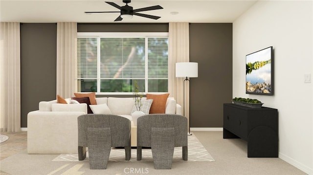 7651 Taylor Ave, Hesperia, CA 92345 - dining area with a ceiling fan and baseboards