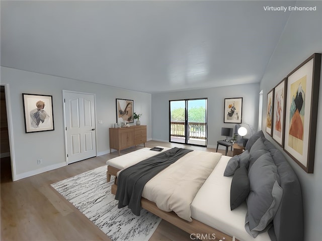 12070 Rideout Way, Whittier, CA 90601 - bedroom with access to outside, wood finished floors, and baseboards