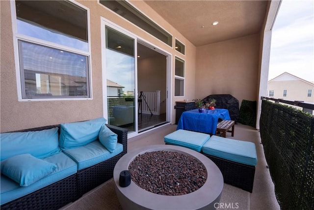 26956 Nature View Pl, Valencia, CA 91355 - view of patio with a balcony and an outdoor living space