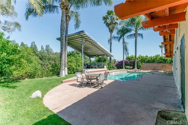 12410 Mclennan Ave, Granada Hills, CA 91344 - view of pool featuring a patio area and a lawn