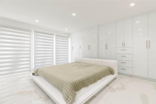 12410 Mclennan Ave, Granada Hills, CA 91344 - bedroom featuring light marble finish flooring and recessed lighting
