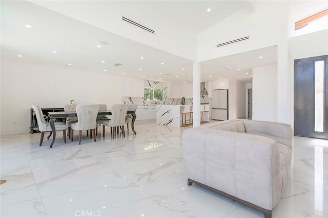 12410 Mclennan Ave, Granada Hills, CA 91344 - living area with light marble finish floors and recessed lighting