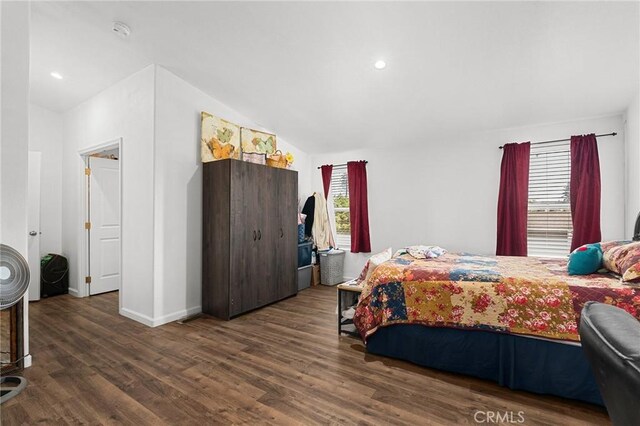 1863 Norwood Dr, Paradise, CA 95969 - bedroom featuring lofted ceiling, wood finished floors, baseboards, and recessed lighting