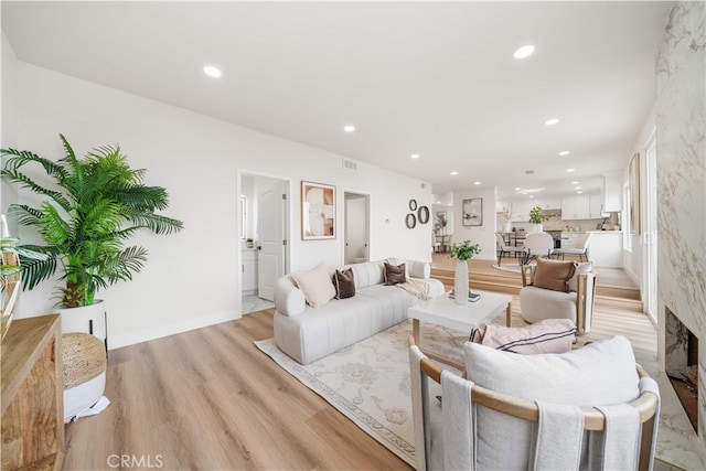17585 Candela Dr, Rowland Heights, CA 91748 - living area featuring recessed lighting and light wood-type flooring