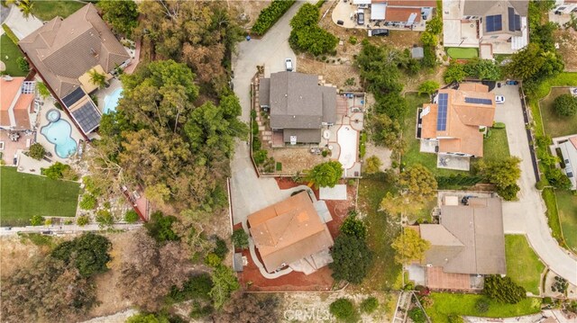 17585 Candela Dr, Rowland Heights, CA 91748 - aerial overview of property's location with a pool area and nearby suburban area