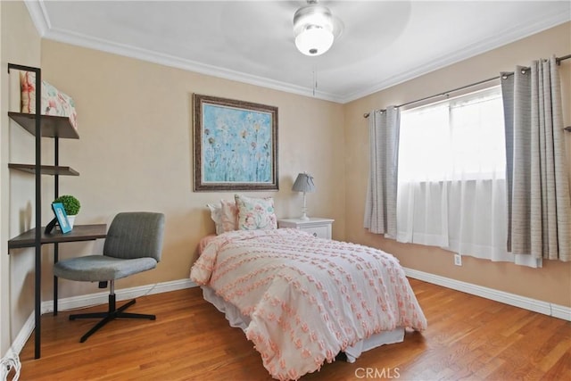 14906 Grevillea Ave, Lawndale, CA 90260 - bedroom featuring wood finished floors, baseboards, and crown molding