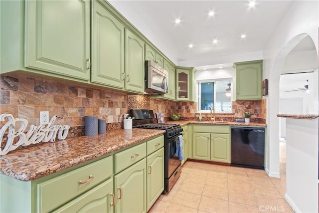 14906 Grevillea Ave, Lawndale, CA 90260 - kitchen featuring gas stove, dishwasher, stainless steel microwave, a sink, and tasteful backsplash