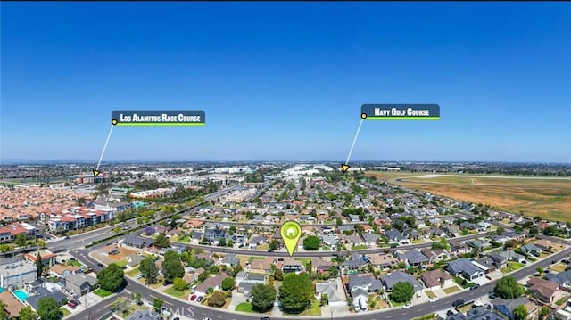 11091 Ranger Dr, Los Alamitos, CA 90720 - aerial view of property and surrounding area featuring nearby suburban area