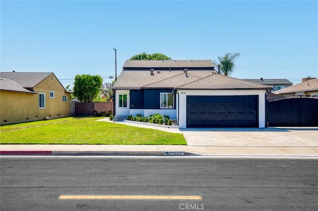 11091 Ranger Dr, Los Alamitos, CA 90720 - view of front facade with a garage, concrete driveway, and a gate
