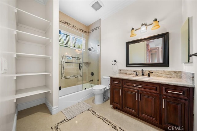 553 Woodward Blvd, Pasadena, CA 91107 - full bathroom with toilet, combined bath / shower with glass door, and vanity
