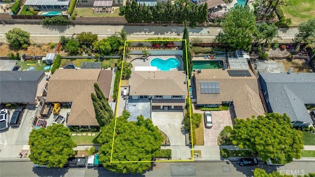 2298 Bigelow Ave, Simi Valley, CA 93065 - aerial view of residential area with property boundaries highlighted and a pool area