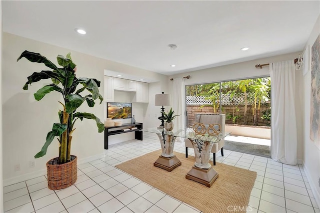24851 Via Santa Cruz, Mission Viejo, CA 92692 - living area featuring light tile patterned flooring, recessed lighting, and baseboards
