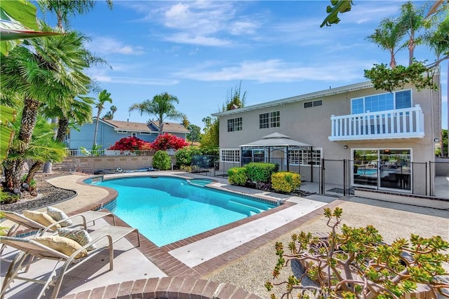 24851 Via Santa Cruz, Mission Viejo, CA 92692 - view of pool with a gazebo, a fenced backyard, and a patio area
