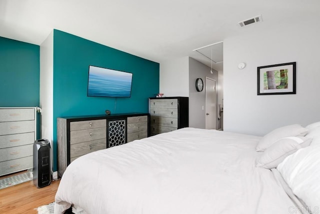 264 Espanas Gln, Escondido, CA 92026 - bedroom featuring attic access and wood finished floors