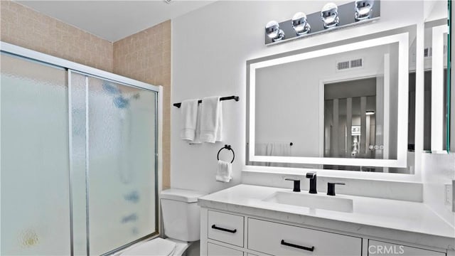 2413 N Deodar St Unit 3, Santa Ana, CA 92705 - full bathroom with vanity, toilet, and enclosed tub / shower combo