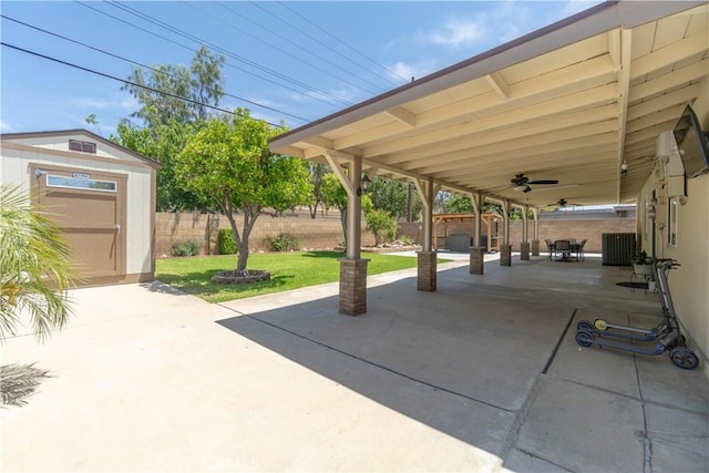 5611 Harold St, Riverside, CA 92503 - view of patio / terrace featuring ceiling fan and cooling unit