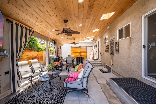 4538 Conquista Ave, Lakewood, CA 90713 - view of patio featuring outdoor dining area, ceiling fan, and an outdoor hangout area