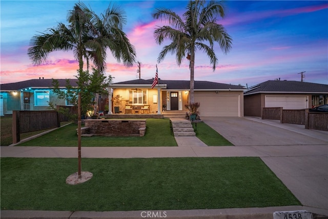 4538 Conquista Ave, Lakewood, CA 90713 - single story home featuring driveway, an attached garage, a yard, and stucco siding