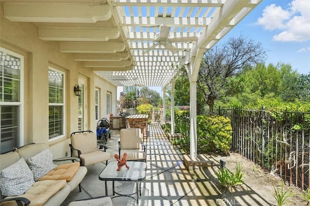 26800 Fairlain Dr, Valencia, CA 91355 - fenced backyard with a pergola and a patio