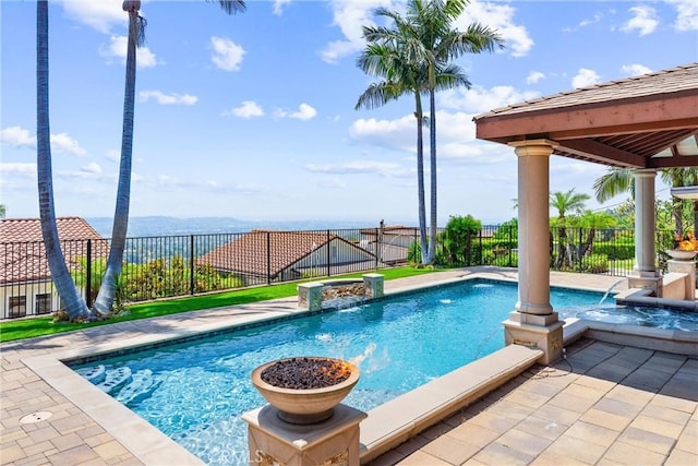 1929 Dorothea Rd, La Habra Heights, CA 90631 - view of pool featuring a fenced backyard, an outdoor hot tub, and a patio area