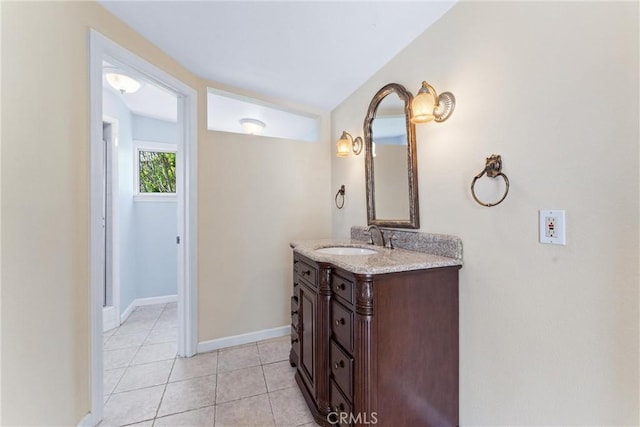 1929 Dorothea Rd, La Habra Heights, CA 90631 - bathroom with vanity, tile patterned flooring, and baseboards