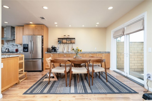 2627 Mangrove Way, Riverside, CA 92506 - dining room with recessed lighting and light wood finished floors