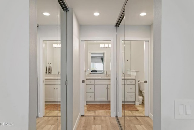 3125 Harbor Blvd, Oxnard, CA 93035 - full bathroom featuring vanity, wood finished floors, and recessed lighting