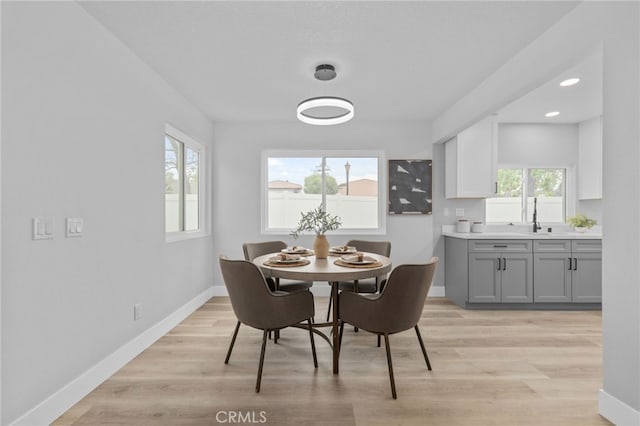 1468 Lemon Grove Dr, Upland, CA 91786 - dining area with healthy amount of natural light, baseboards, light wood-style flooring, and recessed lighting