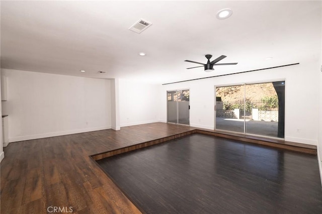 5760 Falling Leaf Ln, Jurupa Valley, CA 92509 - unfurnished living room with ceiling fan, wood finished floors, and recessed lighting