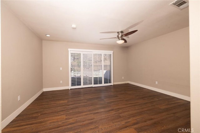 5760 Falling Leaf Ln, Jurupa Valley, CA 92509 - spare room featuring ceiling fan, dark wood finished floors, and recessed lighting