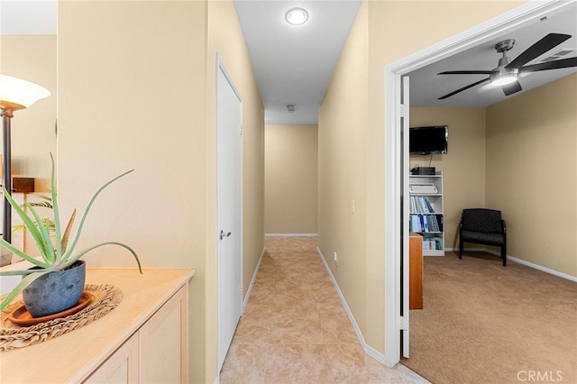 65565 Acoma Ave Unit 1, Desert Hot Springs, CA 92240 - corridor featuring baseboards and light colored carpet