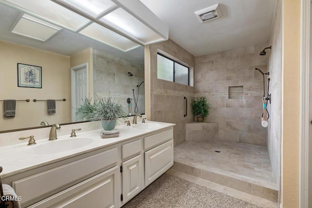 2025 Rosemont Ave Unit 2, Pasadena, CA 91103 - full bathroom featuring double vanity and a tile shower