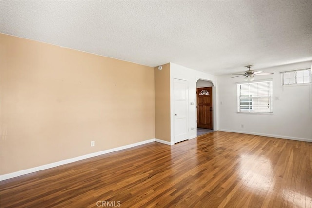 4660 Whitney Dr, El Monte, CA 91731 - unfurnished room featuring wood finished floors, ceiling fan, baseboards, and a textured ceiling