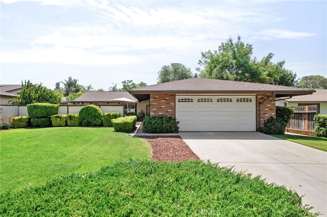 7052 Manhattan Dr, Riverside, CA 92506 - ranch-style home with concrete driveway, an attached garage, and brick siding