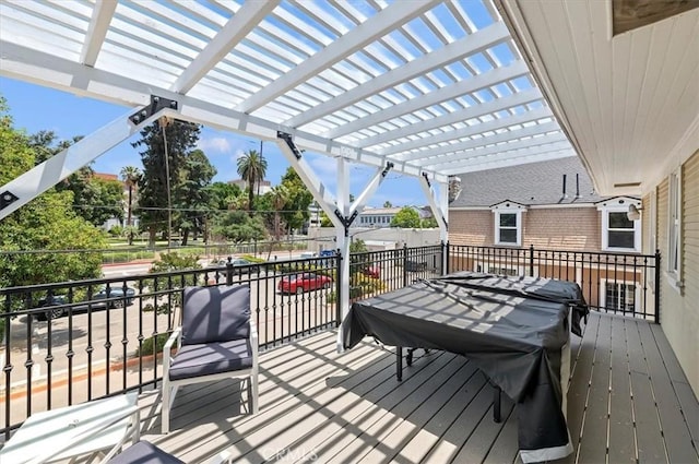 3845 10th St, Riverside, CA 92501 - wooden deck featuring a pergola