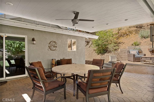 1330 S Center St, Redlands, CA 92373 - view of patio featuring outdoor dining space and ceiling fan