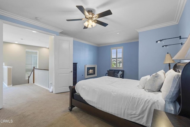 1315 Donegal Way, Oxnard, CA 93035 - carpeted bedroom featuring a ceiling fan and ornamental molding