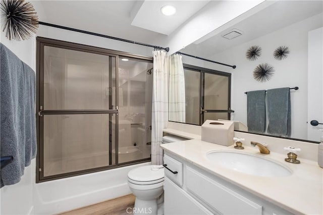 1132 Santiago Dr Unit 11, Placentia, CA 92870 - full bathroom with vanity, enclosed tub / shower combo, and recessed lighting